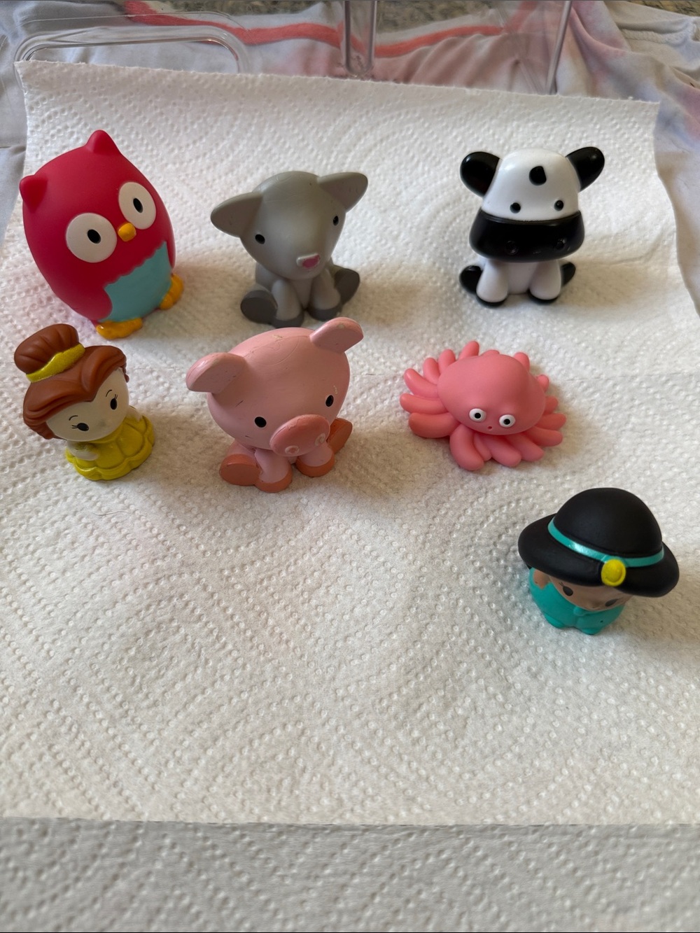 Small Pets Assorted Silicone Bath Toy Set - Pink, Gray, Black, Red, Yellow